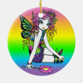 Rainbow Snoep Fairy Art Ornaments "Crystal" Keramisch Ornament (Achterkant)