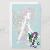 Rainbow Snoep Fairy Art Stationery "Crystal" Briefpapier (Voorkant / Achterkant)