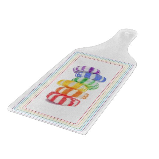 RAINBOW SNOEP Glass Cutting Board Paddle Snijplank (Hoek)