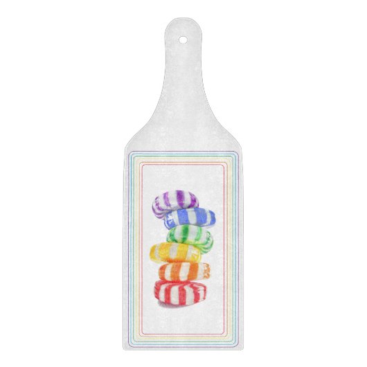 RAINBOW SNOEP Glass Cutting Board Paddle Snijplank (Voorkant)