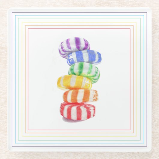RAINBOW SNOEP Glass Drink Onderzetter (Voorkant)