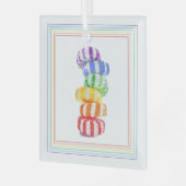 RAINBOW SNOEP Glass Square Ornament (Voorkant links)