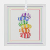 RAINBOW SNOEP Glass Square Ornament (Achterkant)