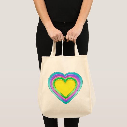 Rainbow Snoep Heart Organic Grocery Canvas tas (Voorkant (product))