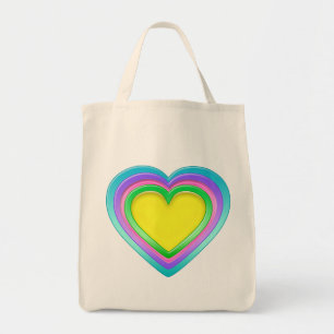 Rainbow Snoep Heart Organic Grocery Canvas tas