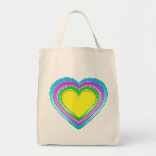 Rainbow Snoep Heart Organic Grocery Canvas tas (Voorkant)