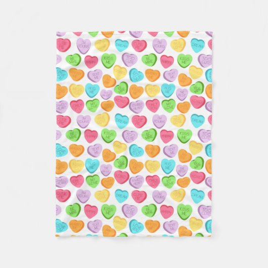Rainbow Snoep Hearts Blanket Fleece Deken (Voorkant)