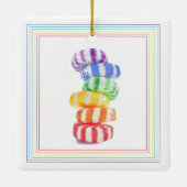 RAINBOW SNOEP keramisch vierkant Ornament (Achterkant)