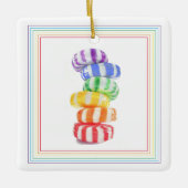 RAINBOW SNOEP keramisch vierkant Ornament (Voorkant)