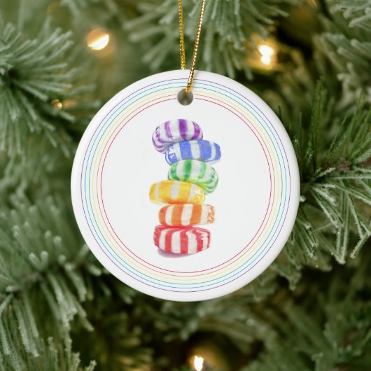 RAINBOW SNOEP keramische Ornament (Boom)