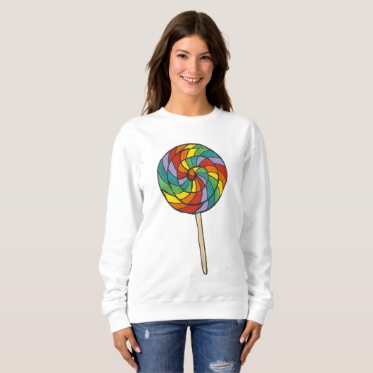 Rainbow Snoep LGBT Pride Lollipop Sweatshirt (Voorkant volledig)