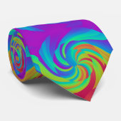 Rainbow snoep lollypop-wervelachtergrond stropdas (Opgerold)
