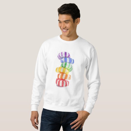 RAINBOW SNOEP Mannen Basis Sweatshirt (Voorkant volledig)