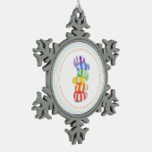 RAINBOW SNOEP Pewter Sneeuwvlok Ornament (Links)