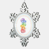 RAINBOW SNOEP Pewter Sneeuwvlok Ornament (Rechts)