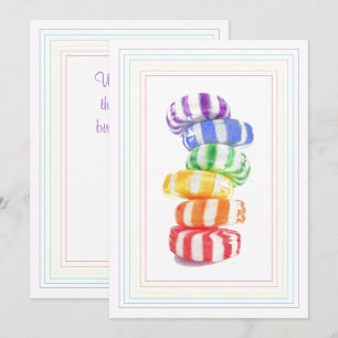 RAINBOW SNOEP Platte Verjaardag Kaart