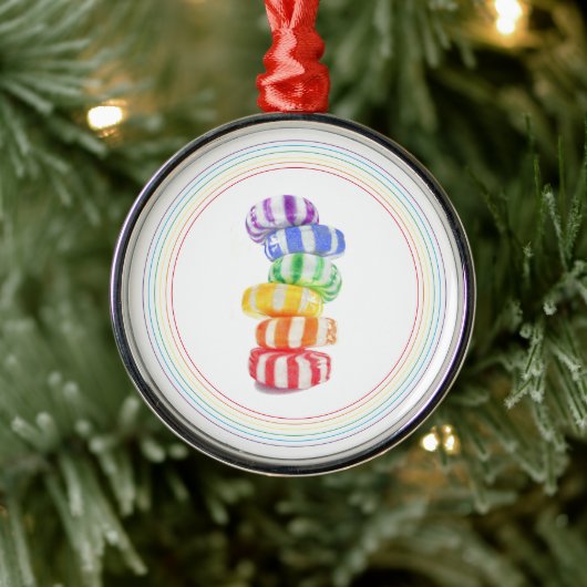 RAINBOW SNOEP Premium Round Ornament (Boom)