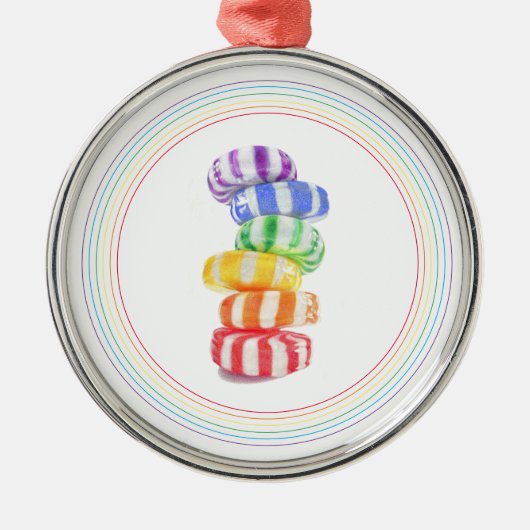 RAINBOW SNOEP Premium Round Ornament (Voorkant)