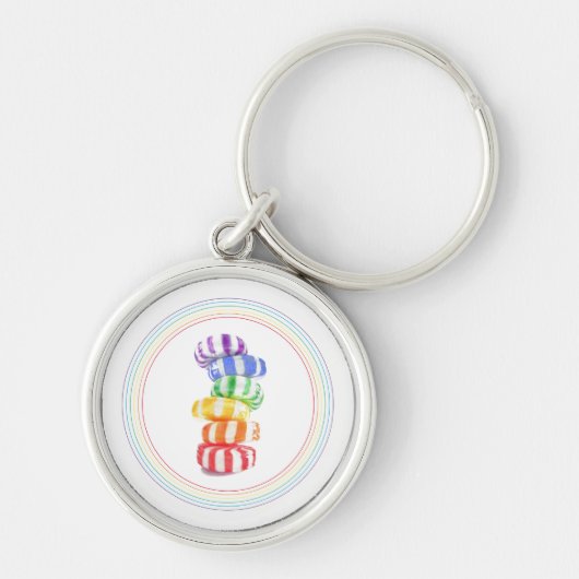RAINBOW SNOEP Premium Round Sleutelhanger (Voorkant)