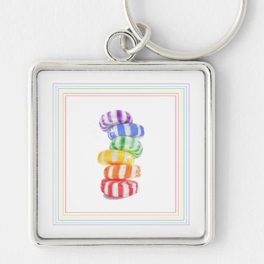 RAINBOW SNOEP Premium Square Sleutelhanger (Voorkant)