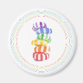 RAINBOW SNOEP Round Magnet (Voorkant)