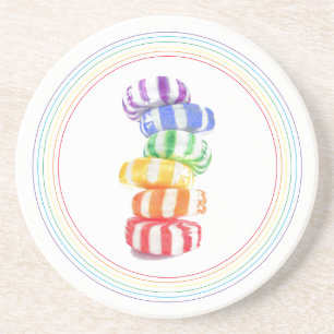 RAINBOW SNOEP Round Sandstone Onderzetter