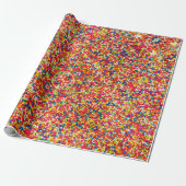 Rainbow Snoep Sprinkles Celebrate and Party Cadeaupapier (Uitgerold)