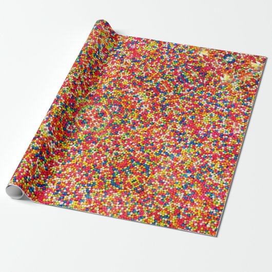 Rainbow Snoep Sprinkles Celebrate and Party Cadeaupapier (Uitgerold)
