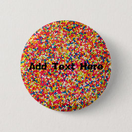 Rainbow Snoep Sprinkles Ronde Button 5,7 Cm