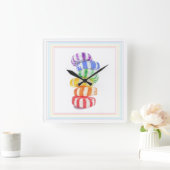 RAINBOW SNOEP Square Wall klok (Huis)