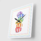 RAINBOW SNOEP Square Wall klok (Hoek)