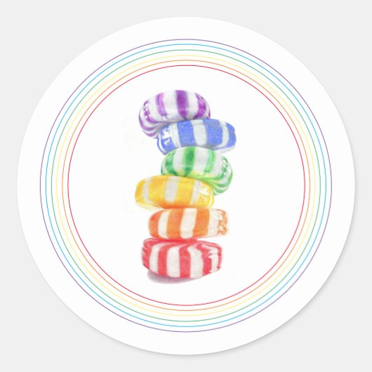 RAINBOW SNOEP Sticker voor kleine ronde (Voorkant)
