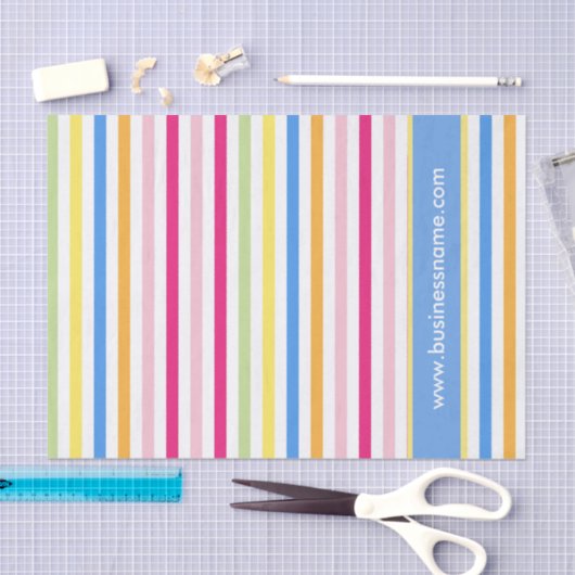 Rainbow Snoep Stripes aangepaste bedrijfstekst Tissuepapier (Craft)