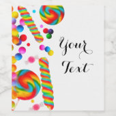 Rainbow Snoep Sweet Party aangepaste wijnlabels Wijn Etiket (Enkel label)
