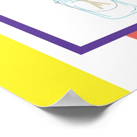 Rainbow Snoep Sweet Shoppe Custom Name Birthday Poster (Hoek)