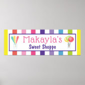 Rainbow Snoep Sweet Shoppe Custom Name Birthday Poster (Voorkant)