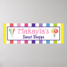 Rainbow Snoep Sweet Shoppe Custom Name Birthday Poster