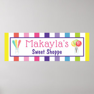 Rainbow Snoep Sweet Shoppe Custom Name Birthday Poster