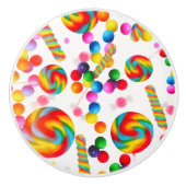 Rainbow Snoep Sweet Sugar Lollipops Home Decor Keramische Knop (Voorkant)