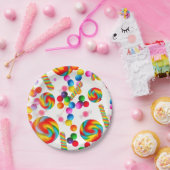 Rainbow Snoep Sweet verjaardagsfeestje Candyland Papieren Bordje (Feest)