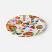 Rainbow Snoep Sweet verjaardagsfeestje Candyland Papieren Bordje (Gekanteld)