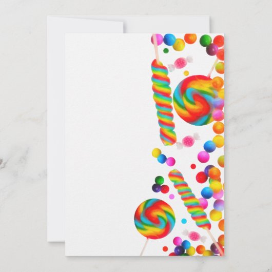 Rainbow Snoep Sweet verjaardagsfeestjes Kaart (Achterkant)