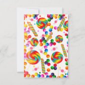 Rainbow Snoep Verjaardag Feest Tafel Nummer Kaart (Achterkant)