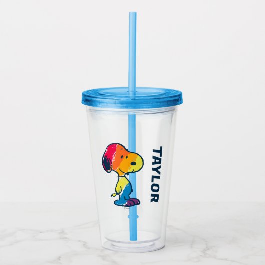 Rainbow Snoopy Acryl Drinkbeker (Voorkant)