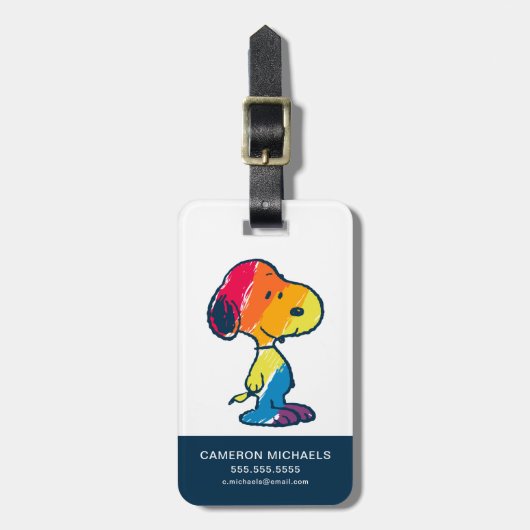 Rainbow Snoopy Bagagelabel (Voorkant verticaal)