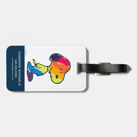 Rainbow Snoopy Bagagelabel (Achterkant horizontaal)