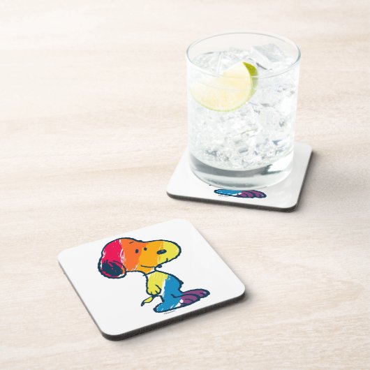 Rainbow Snoopy Bier Onderzetter (Rechterzijde)
