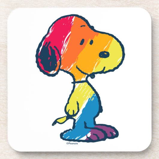Rainbow Snoopy Bier Onderzetter (Voorkant)