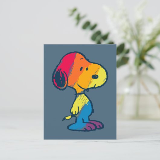 Rainbow Snoopy Briefkaart (Staand voorkant)