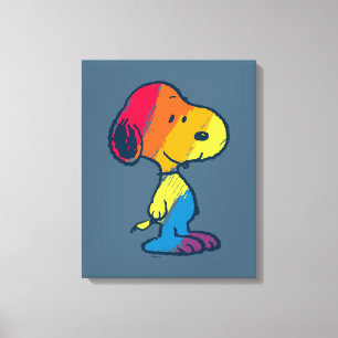 Rainbow Snoopy Canvas Afdruk